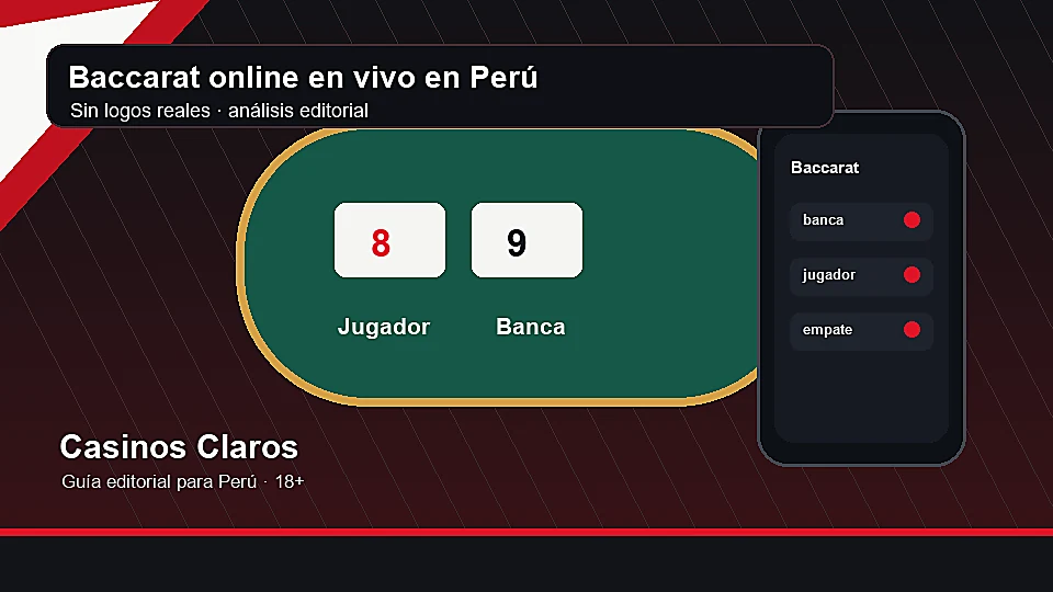 Mesa abstracta de baccarat online en vivo vista desde una pantalla de celular
