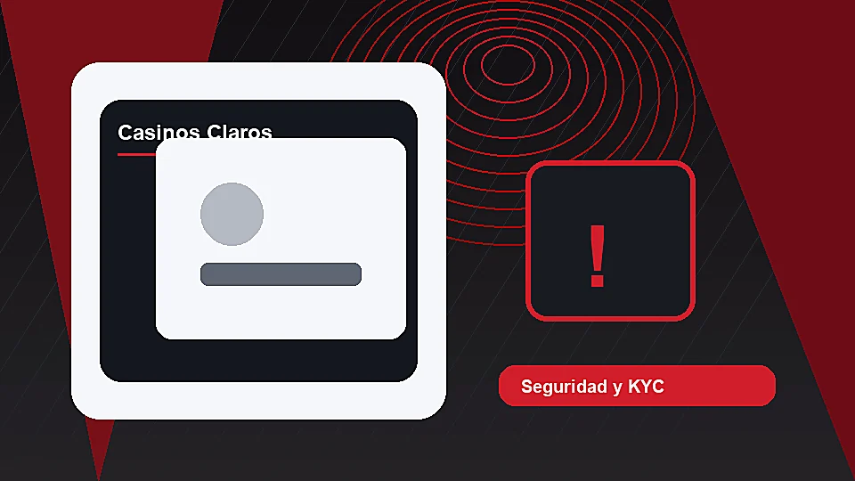 Documento de verificación KYC junto a una señal de alerta para casino online