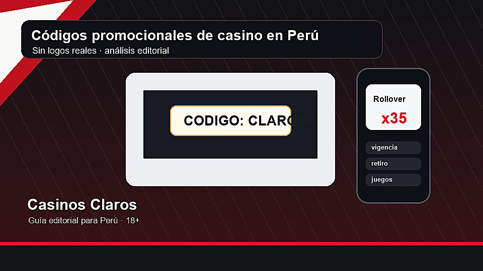 Jugador revisando un código promocional de casino online en Perú antes de registrarse